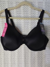 Bali One Smooth U Plush Lining Underwire Back Smoothing Bra Size 42C Black 3470