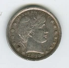 1898 Barber Quarter 25 Cents 90% Silver United States Very Good!