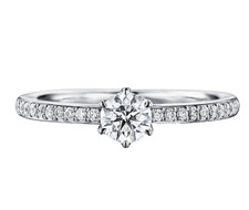 950 Platinum 0.65 Carats Round Cut Lab Created Diamond Dainty Engagement Ring
