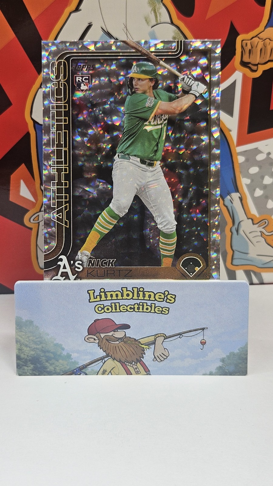 2025 Topps Update #US201 Nick Kurtz Silver Crackle Foilboard SP RC Athletics