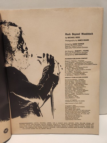 Rock Beyond Woodstock Il libro completo di musica rock Michael Ross 1970 spedizione gratuita - Foto 5 di 5