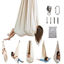 Saint Esen Kids and Adult Sensory Swing Indoor, Hanging Hammock Chair, Beige ...