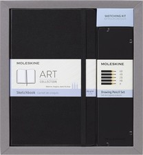 Moleskine Art Collection Sketching Kit - Sketchbook Large Bundle, Black