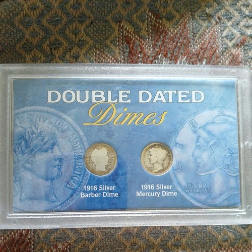 1916 “Double Dated Dime” Set 1916 Barber And Mercury