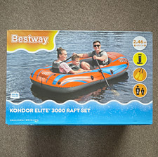 Bestway Kondor Elite 3000 Inflatable Raft Set Triple Seat 2.46m