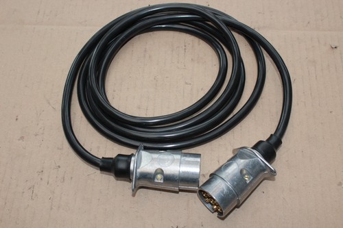 NEU Kabel ca. 275cm mit 2 x Stecker 7-polig Metall Anhängerkabel KFZ *NOS* - Bild 2 von 3