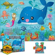 Jumbo Floor Puzzle Kids 35 Piece Marine Animals Ages 3-8 Learning Toy