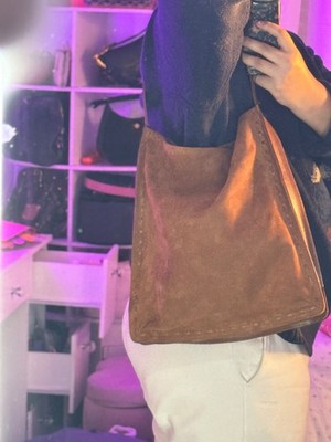 Vintage COACH Brown Nubuck Leather Hobo Shoulder Bag E-02 9474