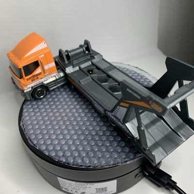 2021 MATCHBOX CONVOYS MBX CABOVER AUTO TRANSPORT ORANGE DIECAST AND TRAILER
