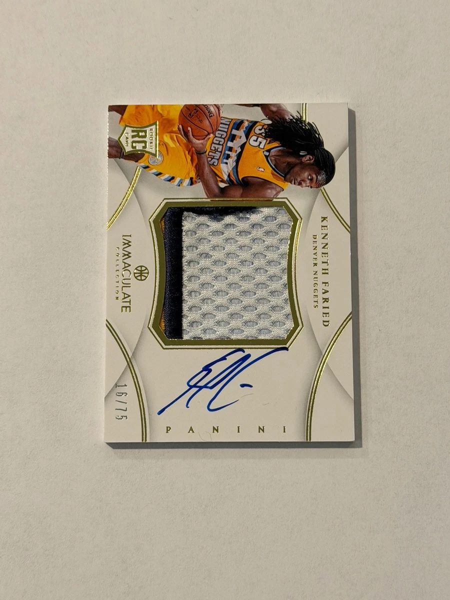 2012-13 PANINI IMMACULATE ROOKIE 3 CLR PATCH AUTOGRAPH KENNETH FARIED AUTO RC 75