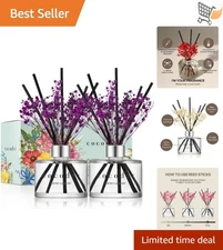 Reed Diffuser Set Garden Lavender 6.7oz 2 Pack Home Office Fragrance Gift