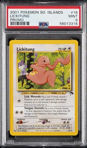 2001 POKEMON SOUTHERN ISLANDS PROMO #16 LICKITUNG PSA 9