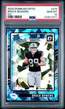 2024 Donruss Optic - Brock Bowers - Rated Rookie Ice 8/ 15 RC PSA 10 Raiders