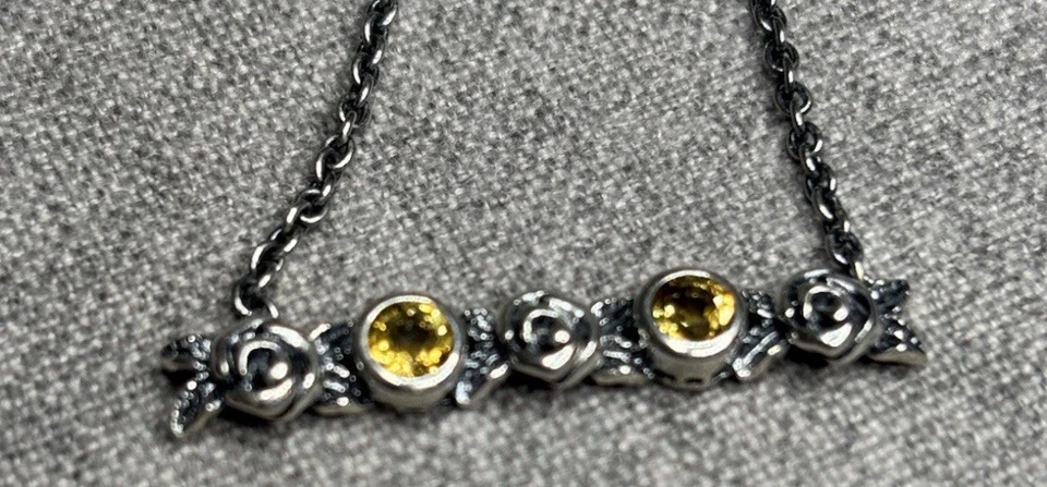 "Collar vintage de topacio amarillo 925 de diseño israelí Paz PZ de 16" y pulsera de 7,5""" Foto 3 de 3