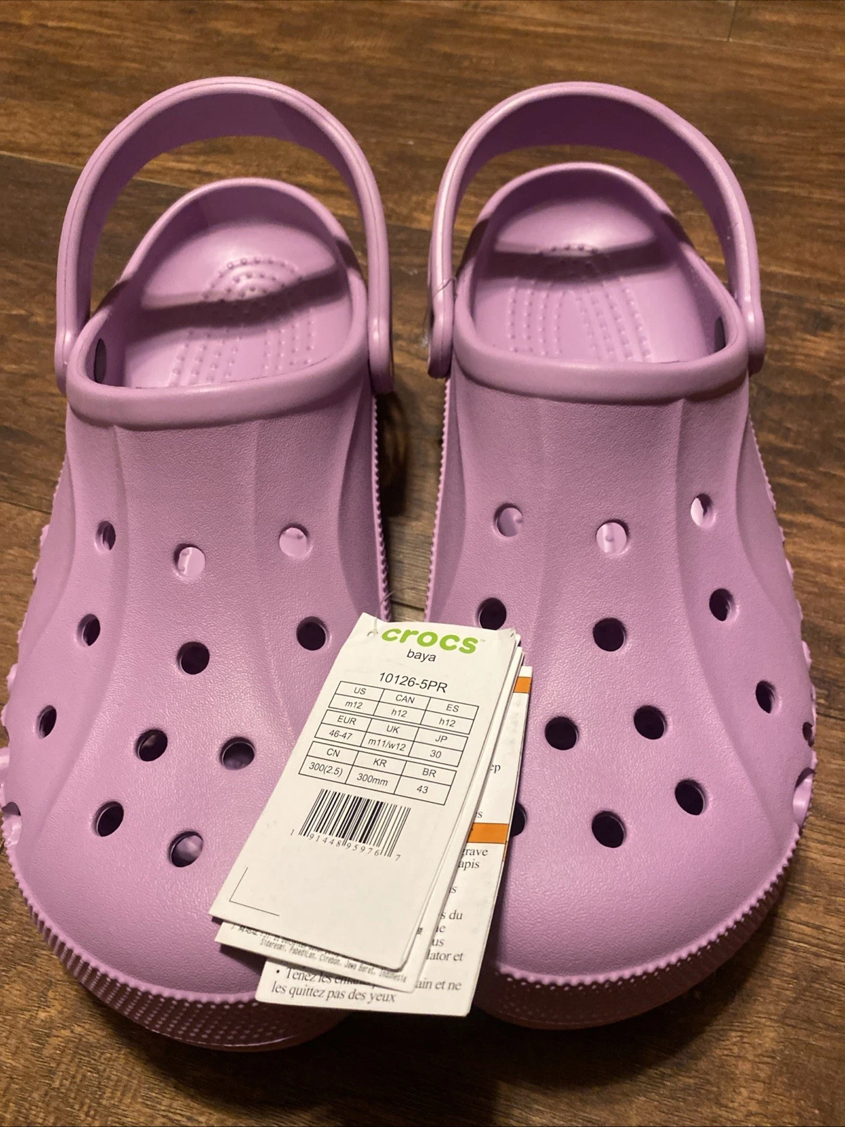 Crocs Adult Baya Clogs Mens Size 12 Light Purple