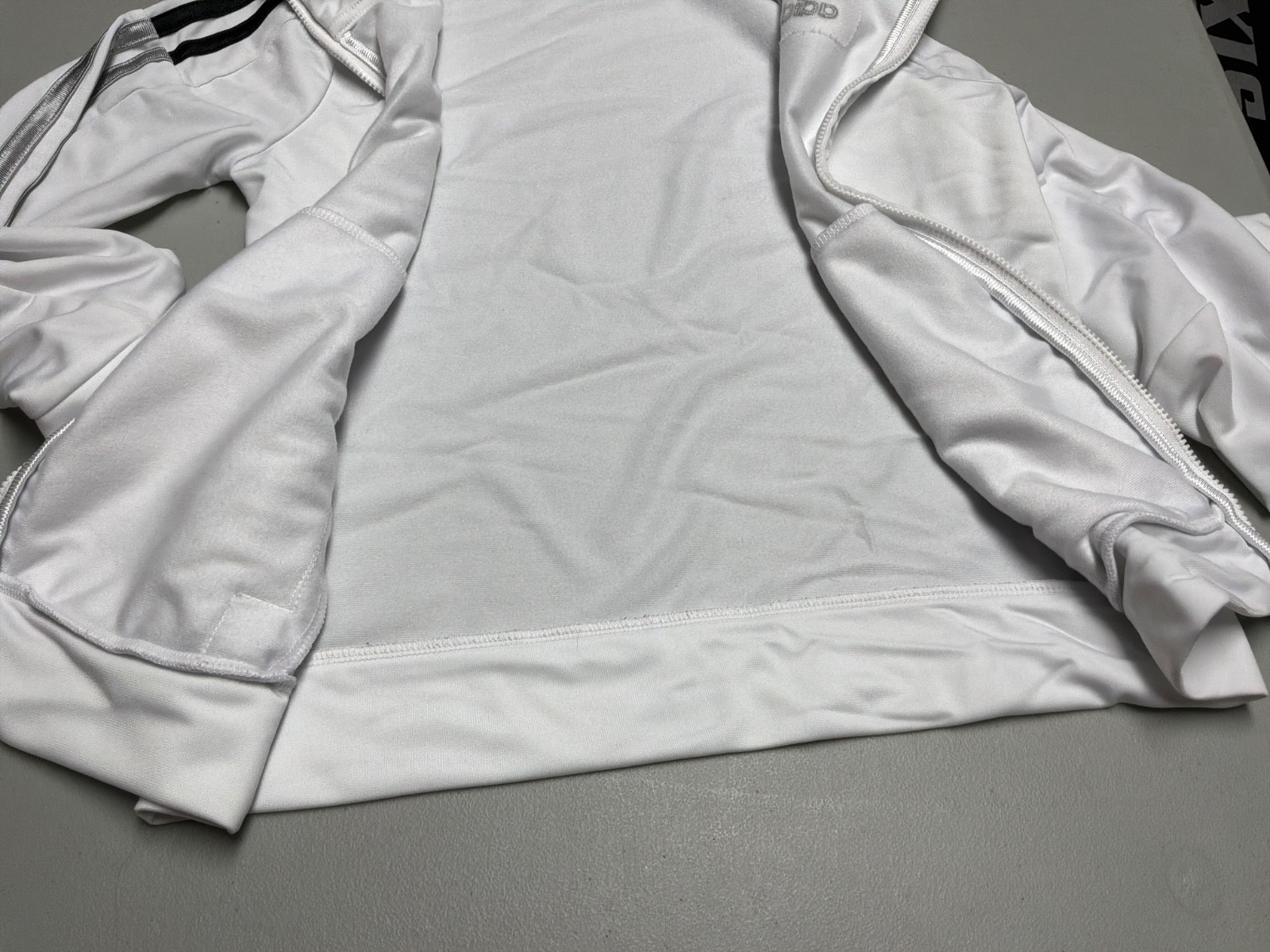 Adidas Essentials 3 Stripes Tricot Track Jacket, White, Youth Small thumbnail 5