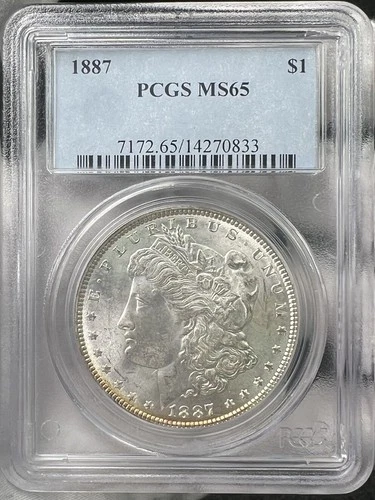 1887-P $1 Morgan Dollar 90% Silver PCGS MS65 US Coin