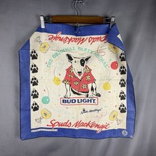 Vintage 1980s Spuds Mackenzie Bud Light Bandana Handkerchief Beer Advertisement