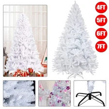4/5/6/7FT Spruce Realistic Artificial Holiday Christmas Tree with Metal Stand
