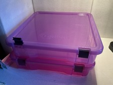Creative Options Stackable Craft Storage Containers Set Of 2 Red / Purple