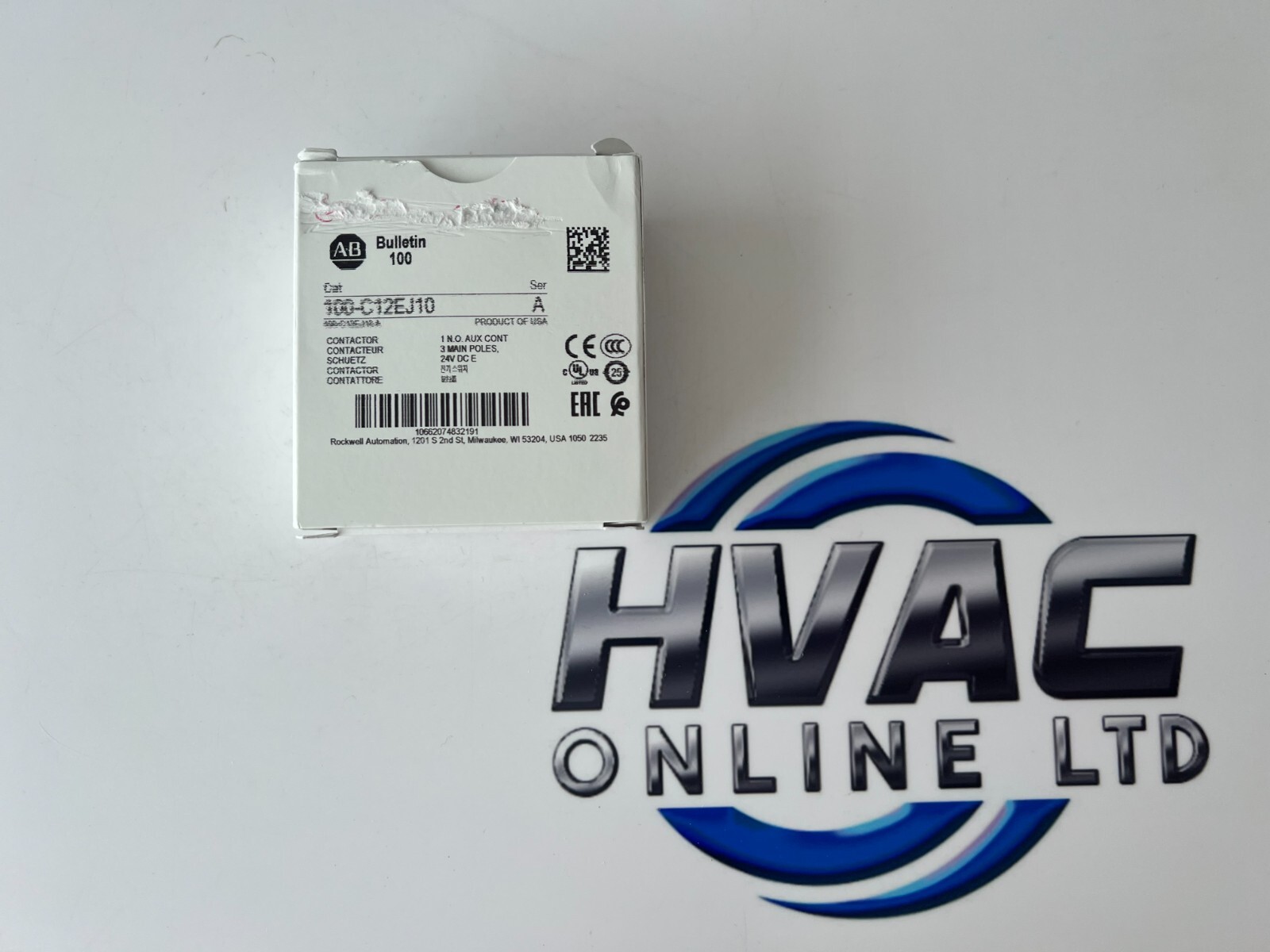 Allen Bradley 100-C23EJ10 IEC Contactor, 24V DC, 3-Pole, 23A  SER A