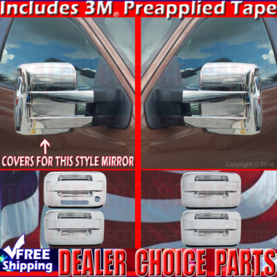 2009-2012 2013 2014 FORD F150 CHROME Door Handle COVERS w/Keypad+Full Mirrors 
