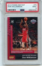 2019-20 PANINI INSTANT #76 ZION WILLIAMSON ROOKIE CARD RC /5629 - PSA 9 (23334)