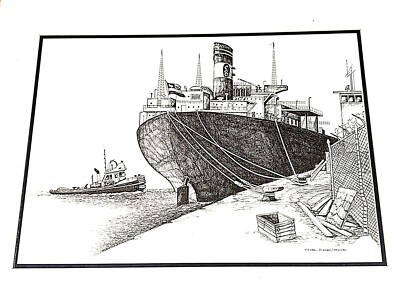 DESSIN ORIGINAL à l'encre de MICHAEL DUNCAN sur panneau, signé, 1990's + Livre