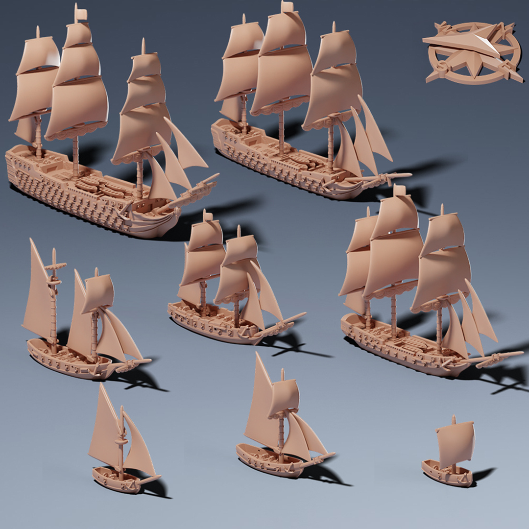 Sailing Ship Miniatures 1/1200 | Models | Warship | Vessels