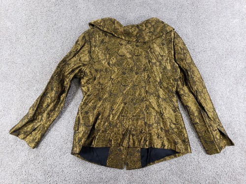 Barbara Bates Vintage 80's Jacket Lace Metallic Gold Large - Picture 9 of 10