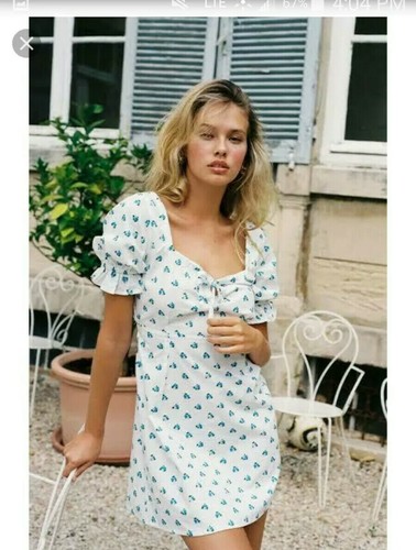 With Jean Juliette Dress Blue Ditsy 
