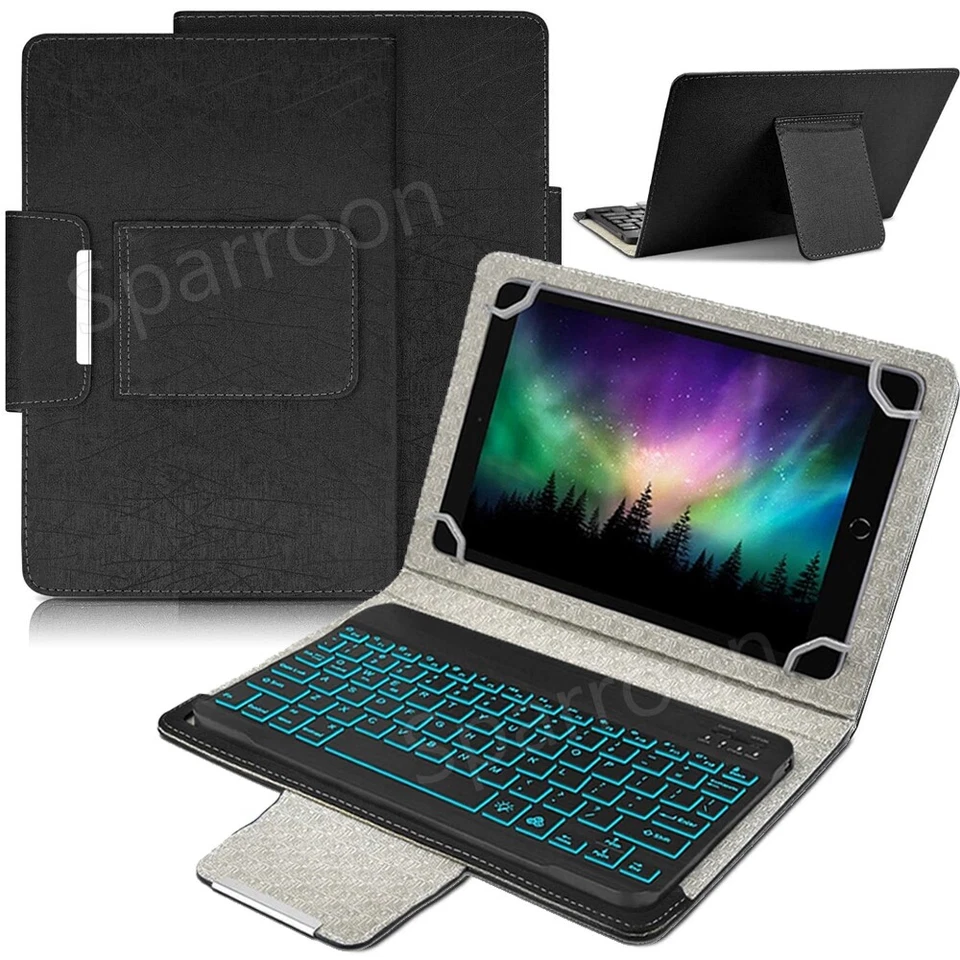 10" 10.1" inch Universal Backlit Keyboard Case Cover For IOS Android Tablet PC - Image 3 of 4