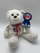 NASA Beanie Bear - Treasure Champs - USA Apollo 11 30th Ann Flag White