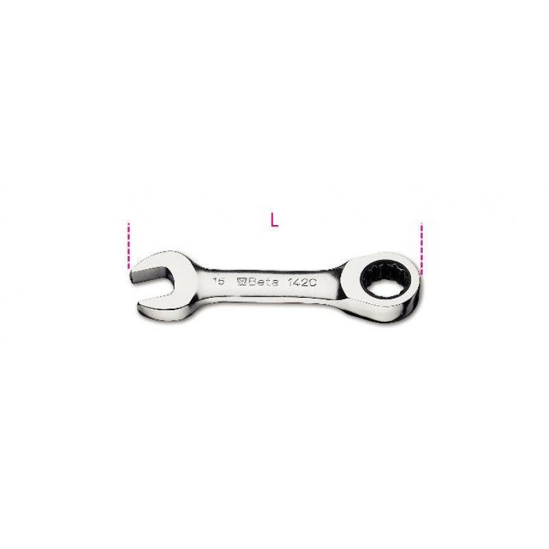 Beta 142C Short (Stubby) Ratcheting Combination Spanner 19mm