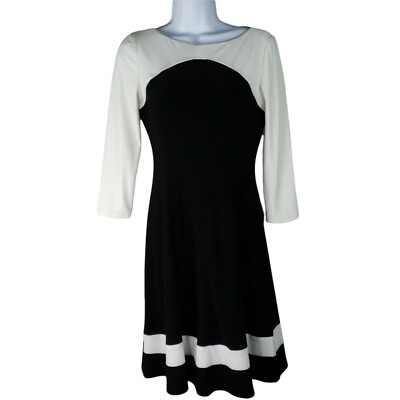 American Living Women's Two-tone Boat Neck Fit & Flare Dress EUC sz 2 | eBay