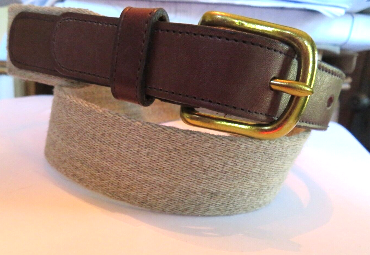 Coach Mens Wool Surcingle Bridle Leather Belt XS SZ 28/30 