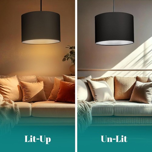 Modern Fabric Light Shade Table Lamp Shade Pendant Light Fitting Easy Fit Drum - Picture 5 of 19