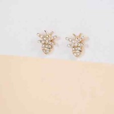 0.35CT GH/SI Natural Diamond Everyday Wear Bumble Bee Earrings 14K Yellow Gold