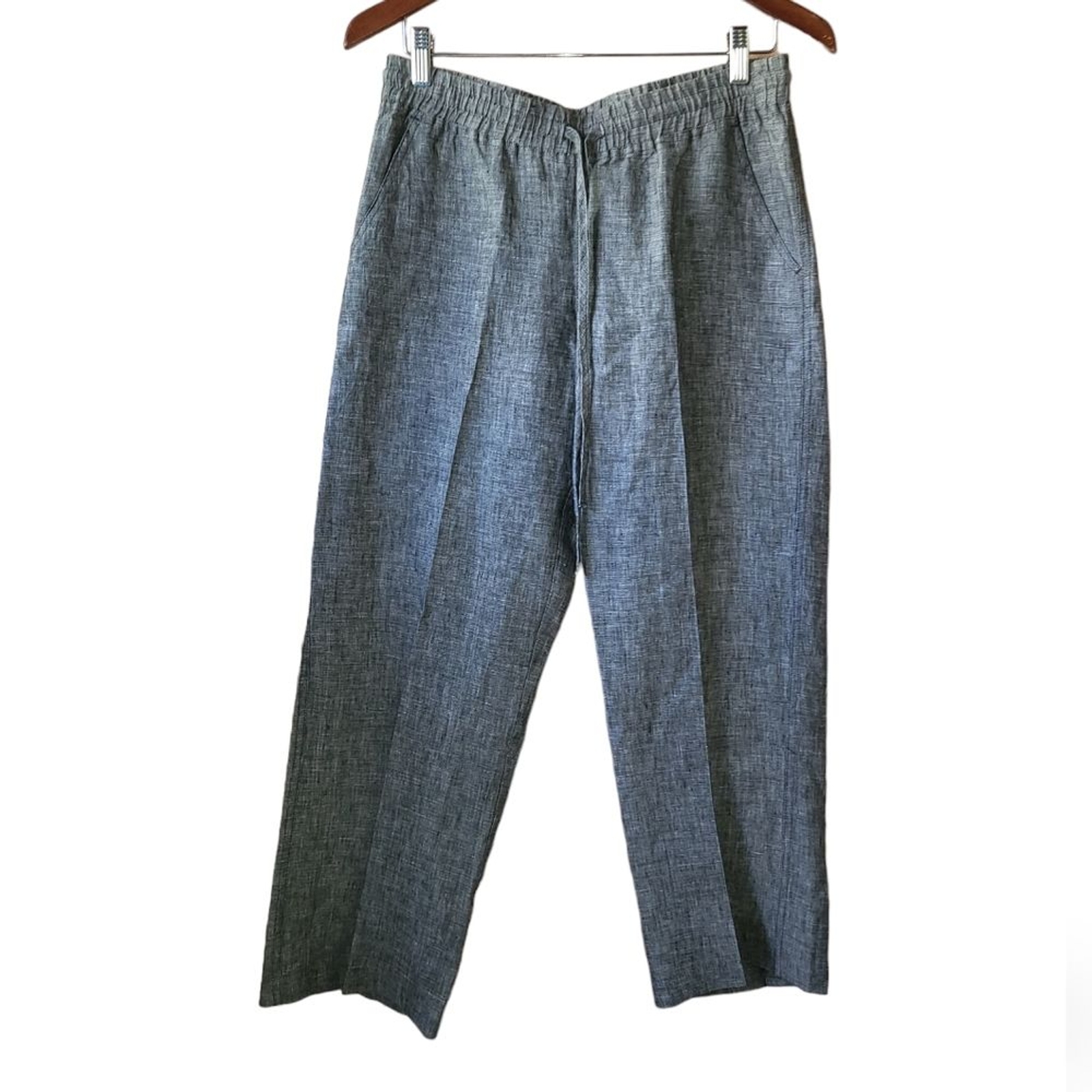 Allen Allen Linen Coastal Pull On Tapered Leg Pants Womans small