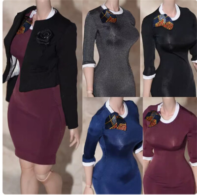 1/6 Female Professional suit skirt Tight fitting Dress Clothes For12 Inch figure