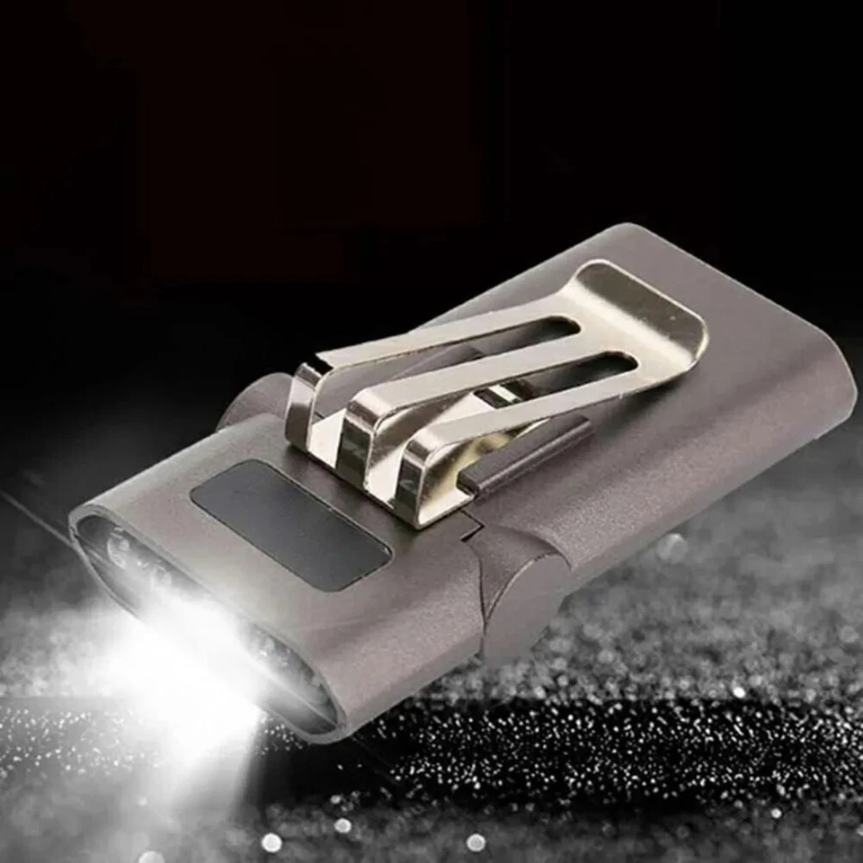 LED Hut Clip Licht USB Wiederaufladbare Helle Scheinwerfer Tragbare Helm Lampe - Bild 2 von 4