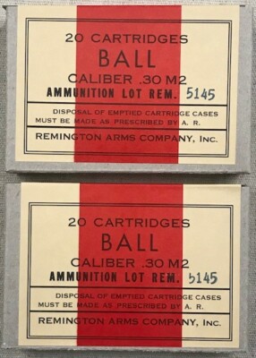REMINGTON ARMS CO. CAL. .30 M2 BALL WWII NEW REPLICA 20 ROUND AMMO