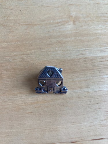 Vintage Sterling Silver House Heart Tac Pin