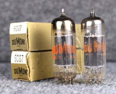 (2) MATCHED NOS Dumont 6CG7 6FQ7 Triple Black Plate Tubes ~ TEST STRONG!