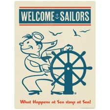 Welcome Sailors Nautical Navy Decal Peel and Stick Decor