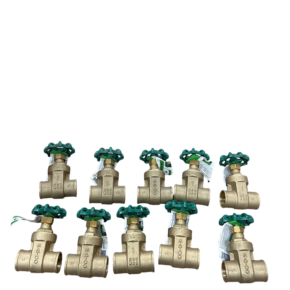 Lote de 10 válvulas de compuerta Matco Norca 514C05LF 1" 125 PSI latón sin plomo Foto 4 de 4