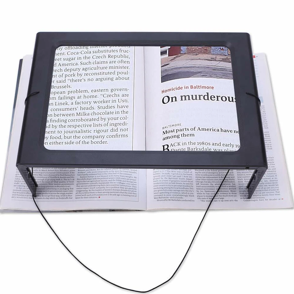 Large Magnifying Glass Hands Free With LED Light Magnifier Giant Reading sewing - Image 4 of 4