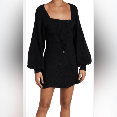 Free people woman’s black emmaline mini sweater dress - Picture 5 of 7