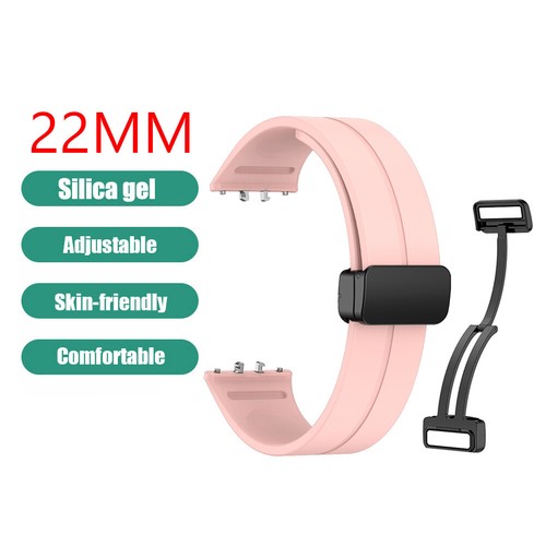 Silikonarmband mit magnetischer Faltschließe für Samsung Galaxy Fit 3 (Rosa) - Zdjęcie 3 z 11