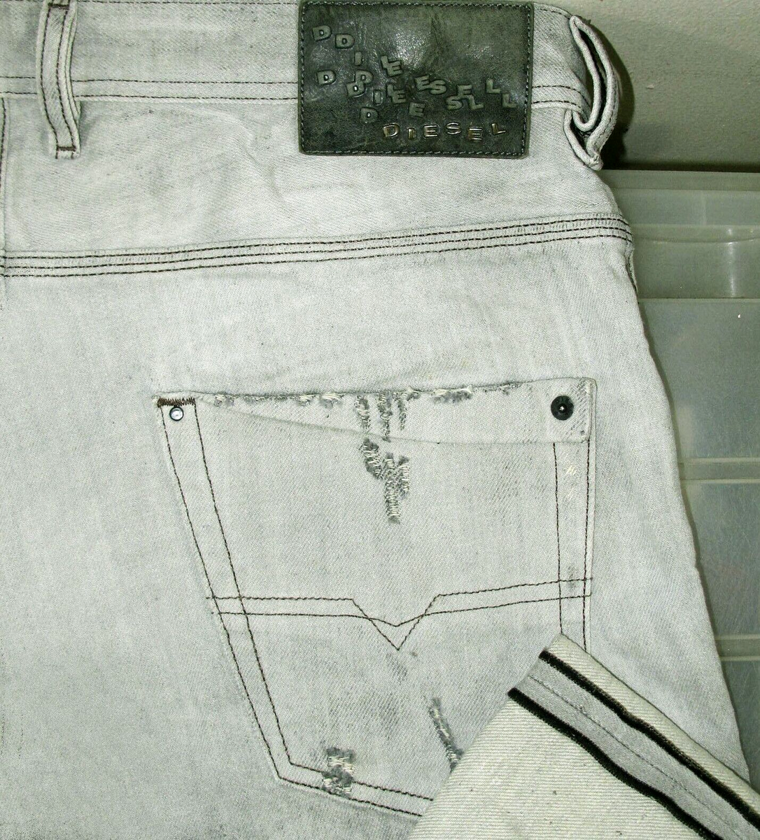 HOT ITALY DIESEL KROOLEY 8X9 Slim TAPERED DISTRESS GRAY Jeans